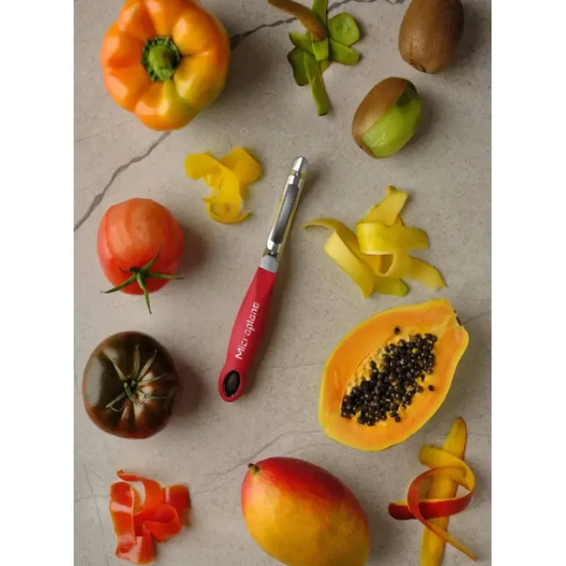 Eplucheurs, Dénoyauteur*MICROPLANE Économe à Lame Dentelée Specialty Rouge