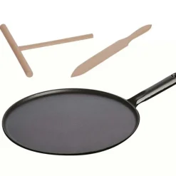 Poêles*STAUB Crêpière 30 cm Fonte noire , manche Fonte