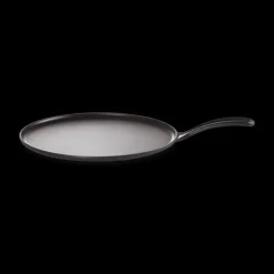 Poêles*LE CREUSET Crêpière en Fonte 27 cm Noir Mat avec Spatule & Râteau