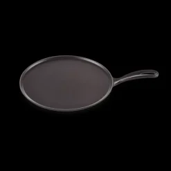Poêles*LE CREUSET Crêpière en Fonte 27 cm Noir Mat avec Spatule & Râteau