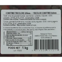 Fruits Confits*CUISINEADDICT Cubes de Fruits Confits tricolores 1kg