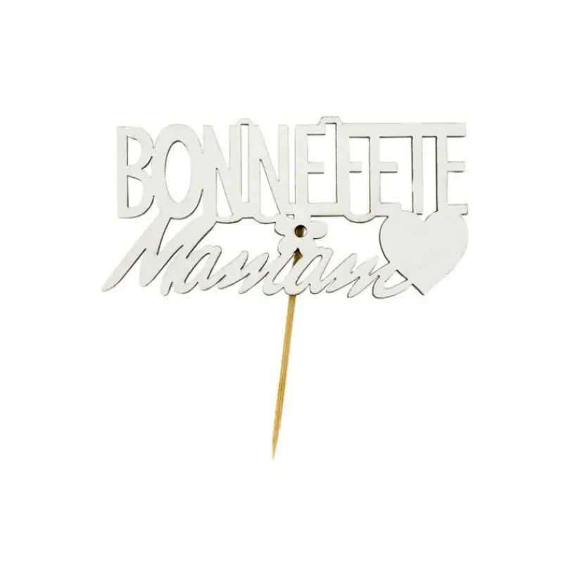 Décoration Gâteau*PATISDECOR Décor Bonne Fête Maman sur Pic (x2) Patisdécor