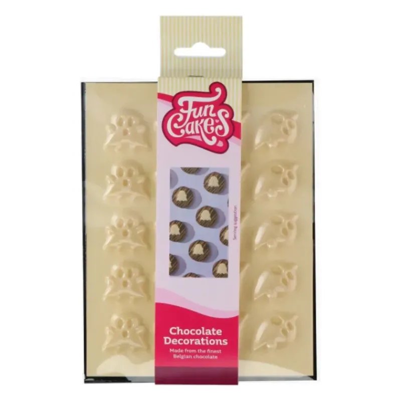 Décoration Comestible*FUNCAKES Décors Chocolat Blanc Fantôme (x20)