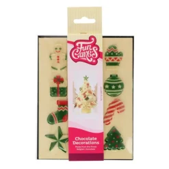 Décoration Comestible*FUNCAKES Décors Chocolat Blanc Figures de Noël (x12)