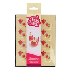 Décoration Comestible*FUNCAKES Décors Chocolat Blanc Père Noël (x12)