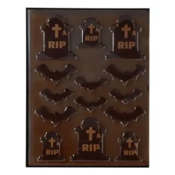 Décoration Comestible*FUNCAKES Décors Chocolat Noir Cimetière Halloween (x12)