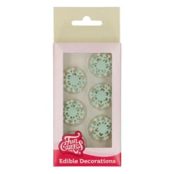 Décoration Comestible*FUNCAKES Décors en Pâte à Sucre Flocons de Neige (x12)