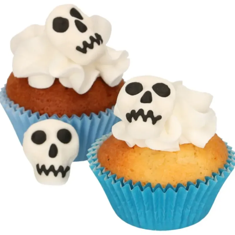 Décoration Comestible*FUNCAKES Décors en Pâte à Sucre Tête de Mort (x8)