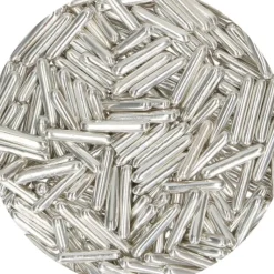 Décoration Comestible*FUNCAKES Décors en Sucre Bâtonnets Argent 70 g