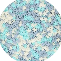 Décoration Comestible*FUNCAKES Décors en Sucre Mini Flocons Bleu et Blanc 50 g