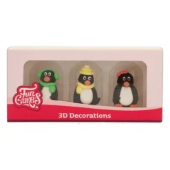 Décoration Comestible*FUNCAKES Décors en Sucre Pingouins 3D (x3)