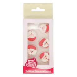 Décoration Comestible*FUNCAKES Décors en Sucre Père Noël (x8)