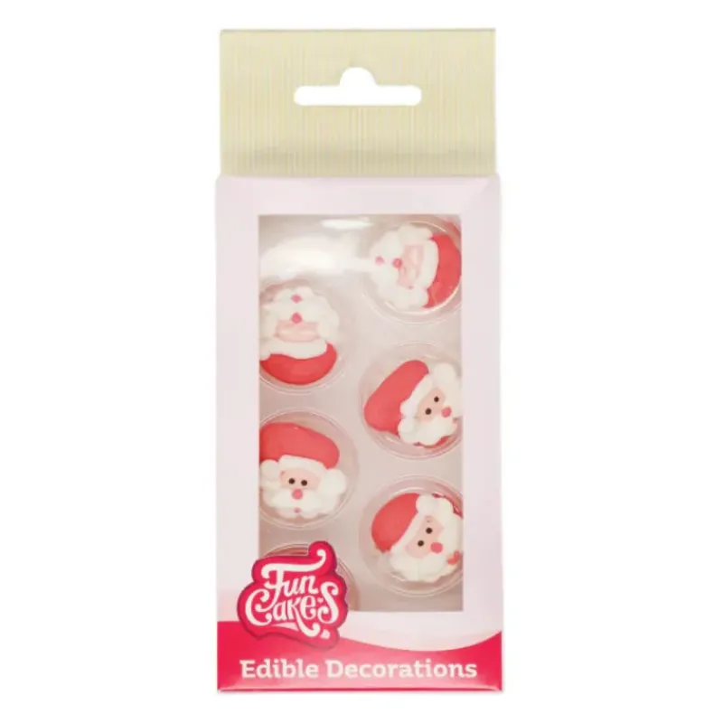 Décoration Comestible*FUNCAKES Décors en Sucre Père Noël (x8)