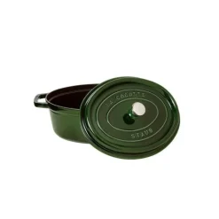 Cocotte En Fonte*STAUB DEFAUT Cocotte Fonte Ovale 31 cm Vert Basilic Majolique 5,5 L (sans couvercle)