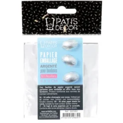 Emballage Alimentaire*PATISDECOR Emballage Pour Bonbons Argenté 50 feuilles Patisdécor
