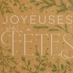 Décoration Comestible*FLORENSUC Embout de Bûche Chocolat Blond Joyeuses Fêtes 80 x 80 mm (x42)