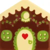 Décoration Comestible*FLORENSUC Embout de Bûche Maison Matriochka 8,5 cm Décor en Chocolat (x42)