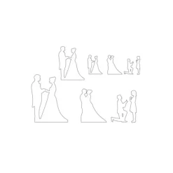 Emporte Pièce - Découpoir Pâtisserie*CUISINEADDICT Emporte Pièce Silhouettes Mariés H.12.5 cm (x7)