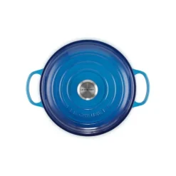 Faitout*LE CREUSET Faitout Azur en Fonte avec Intérieur Sable 30 cm Signature