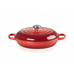 Faitout*LE CREUSET Faitout Cerise en Fonte avec Intérieur Sable 30 cm Signature