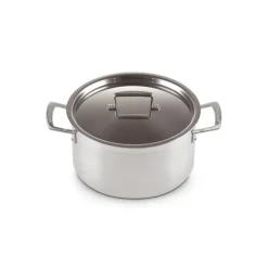 Faitout*LE CREUSET Faitout Inox 24 cm avec Couvercle