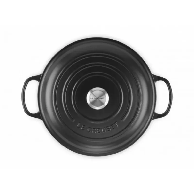 Faitout*LE CREUSET Faitout Noir Mat en Fonte avec Intérieur Noir 30 cm Signature