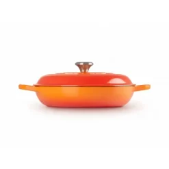 Faitout*LE CREUSET Faitout Volcanique en Fonte avec Intérieur Sable 30 cm Signature