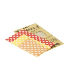 Conservation*PEBBLY Feuille Emballage Alimentaire Cire Abeille Pois (x3)