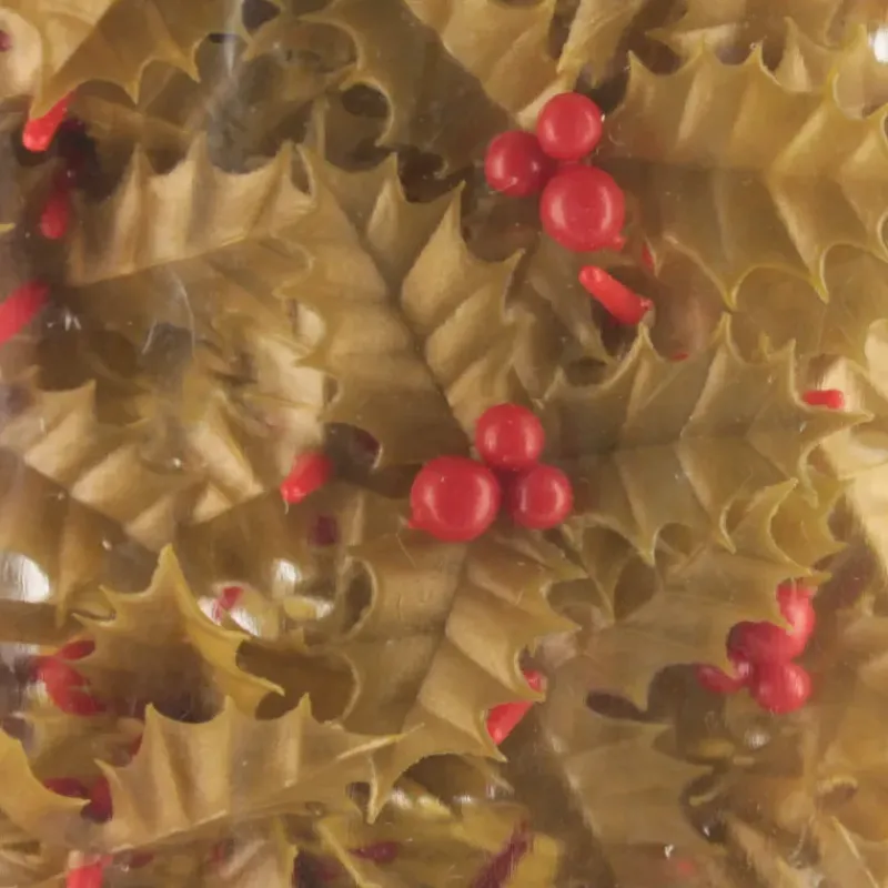 Décoration Gâteau*MALLARD FERRIERE Feuilles de Houx Triple Dorées x144