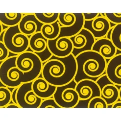Décoration Comestible*MALLARD FERRIERE Feuilles de transfert chocolat spirales jaunes 34 x 26,5 cm (x10)