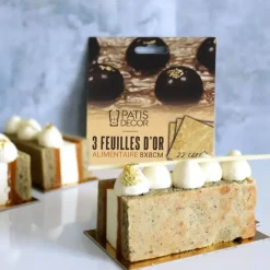 Décoration Comestible|Décoration Gâteau*PATISDECOR Feuilles d'Or Alimentaire 22 carats 3 feuilles Patisdécor