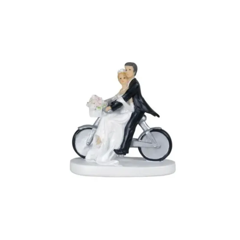Décoration Gâteau*MALLARD FERRIERE Figurine Mariage Couple à Vélo 13 cm (x2)