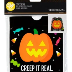Emballage Alimentaire*WILTON FIN DE SERIE Sachet Bonbon Citrouille 15 x 15 cm (x18)