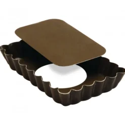 Moule Anti-adhésif|Moules À Gâteaux*GOBEL FIN DE SERIE Tartelette rectangulaire cannelée fond mobile