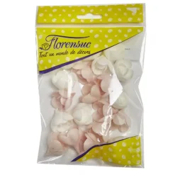 Produits Bio|Décoration Comestible*FLORENSUC Fleur Azyme Bio Rose Rose et Blanche 3 cm x20