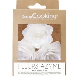 Décoration Comestible*SCRAPCOOKING Fleurs Azyme Roses Royales Blanches (x3)
