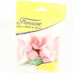 Décoration Comestible*FLORENSUC Fleurs de roses x6, grandes feuilles x12 - en Azyme