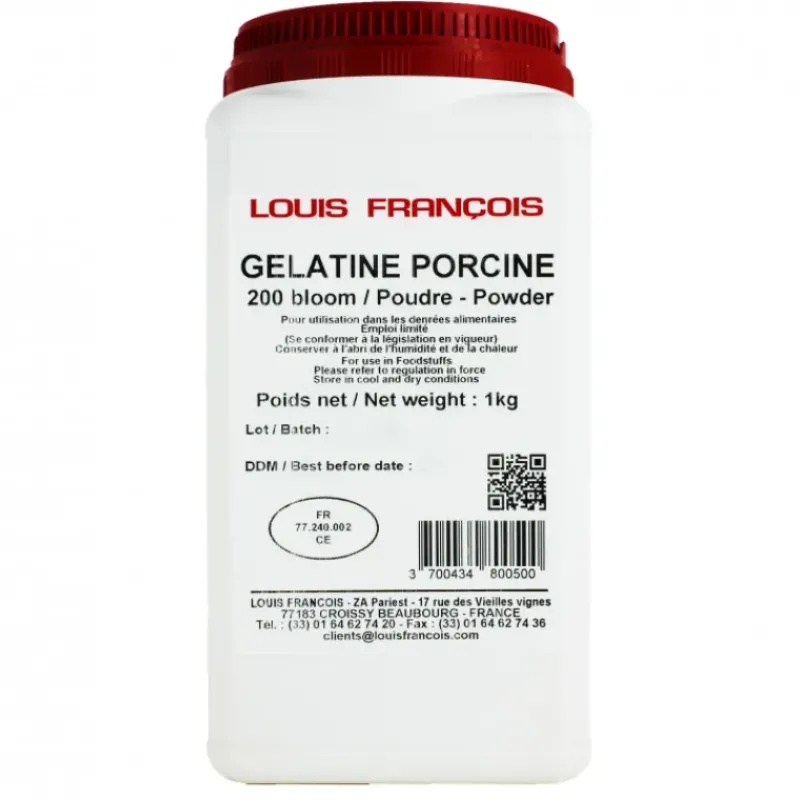 Additifs Alimentaires*LOUIS FRANCOIS Gélatine Porcine en Poudre 200 Bloom 1 kg Louis François