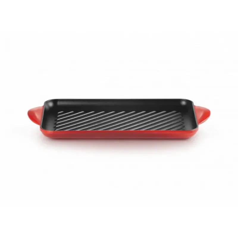 Plat De Cuisson|Grills*LE CREUSET Gril en Fonte Rectangulaire 32 cm Cerise