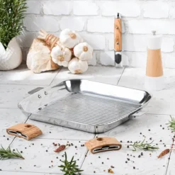 Grills|Poêles*CRISTEL Grill Carré Casteline 30 cm Poignée Amovible Inox
