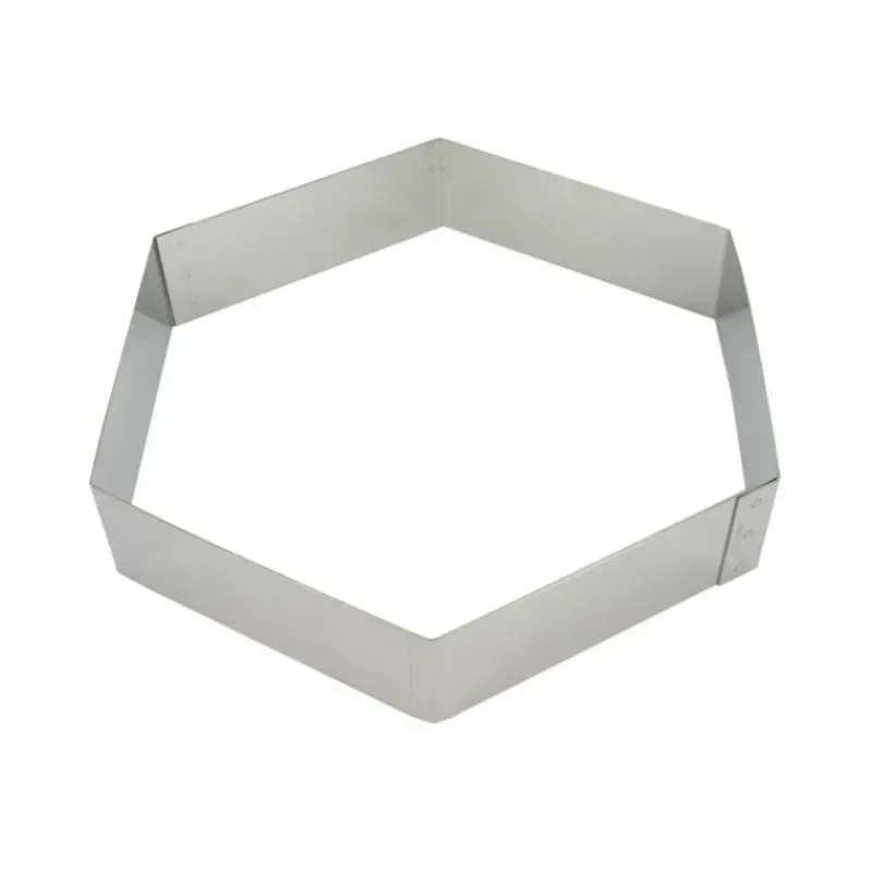 Cercle À Patisserie*MALLARD FERRIERE Hexagone à Mousse Inox 16 cm x H 4,5 cm Mallard