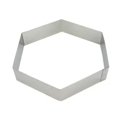 Cercle À Patisserie*MALLARD FERRIERE Hexagone à Mousse Inox 30 cm x H 4,5 cm Mallard
