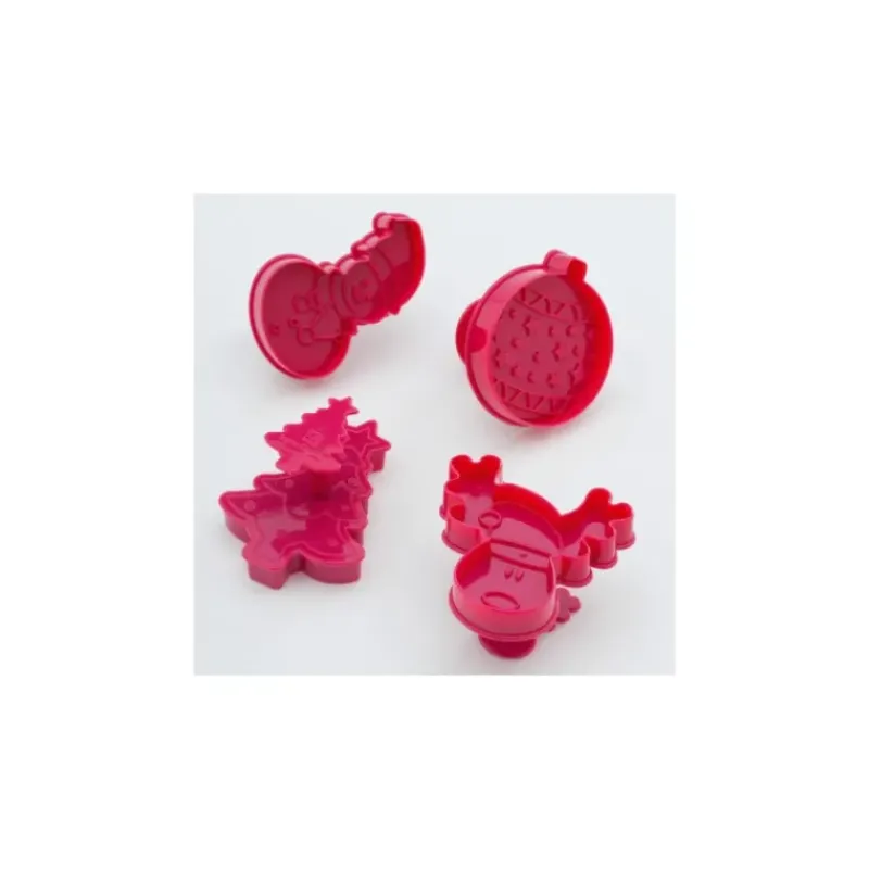 Emporte Pièce - Découpoir Pâtisserie*SCRAPCOOKING Kit 4 découpoirs à éjecteurs pour Biscuits Noël