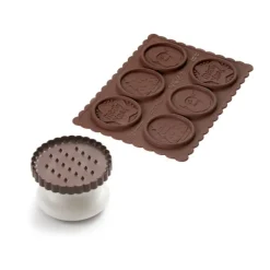 Moules À Chocolat|Moule Silicone*SILIKOMART Kit Biscuit Chocolat Rond Noël Ø 5,7 cm (x6)