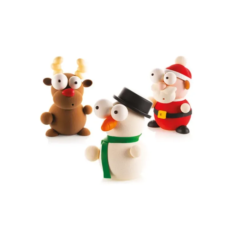 Moules À Chocolat*SILIKOMART Kit Moules Chocolat Père Noël en PVC 18,8 cm x H 24,8 cm (x5) Professional