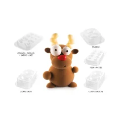 Moules À Chocolat*SILIKOMART Kit Moules Chocolat Renne en PVC 14,7 cm x H 23,6 cm (x5) Professional