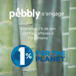 Conservation*PEBBLY Lot 3 Boîtes de Conservation en Verre et Bambou Carré 800 ml