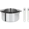 Batterie De Cuisine|Casseroles*CRISTEL Lot de 4 Casseroles inox avec 2 Poignées Blanches Mutine Amovibles