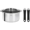 Casseroles*CRISTEL Lot de 4 Casseroles inox Casteline avec 2 Poignées Mutine Amovibles