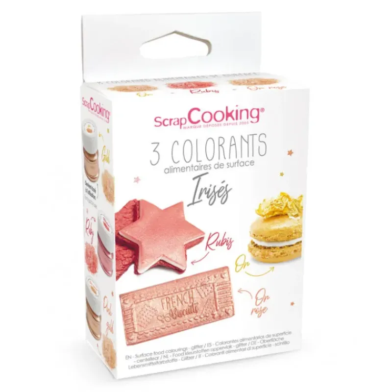 Colorants Alimentaires*SCRAPCOOKING Lot de 3 Colorants Alimentaires de Surface Irisés
